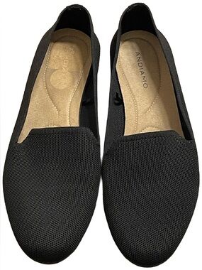 Andiamo Black Knit Slip-On Flats – Women’s 11W - WIDE WIDTH